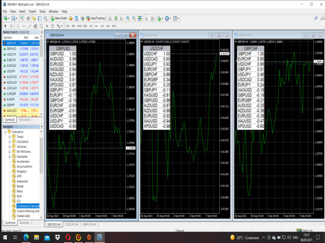 Correlation Calculator Panel - indicator for MetaTrader 4