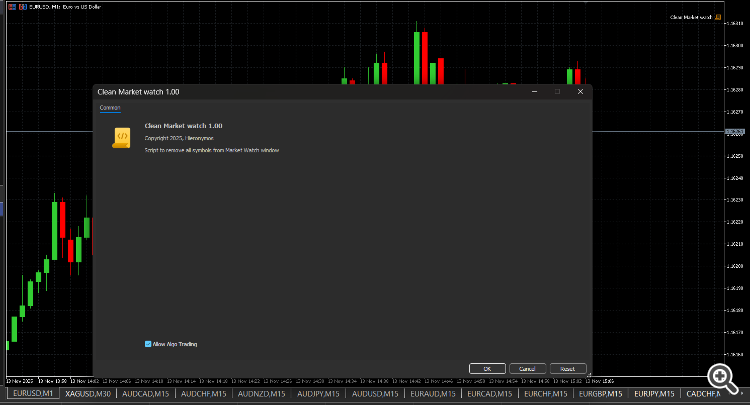 Clean Market Watch - Removes All Symbols In the Market Watch Windows In One Go - script for MetaTrader 5