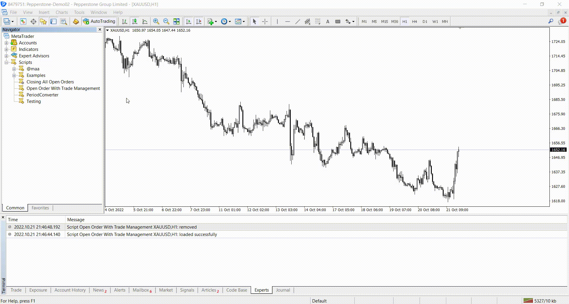 Open Order With Trade Management - script for MetaTrader 4