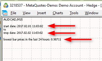 EA High and Low last 24 hours - expert for MetaTrader 5