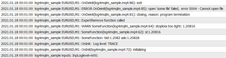 Log4mql(mini) MT4 - library for MetaTrader 4
