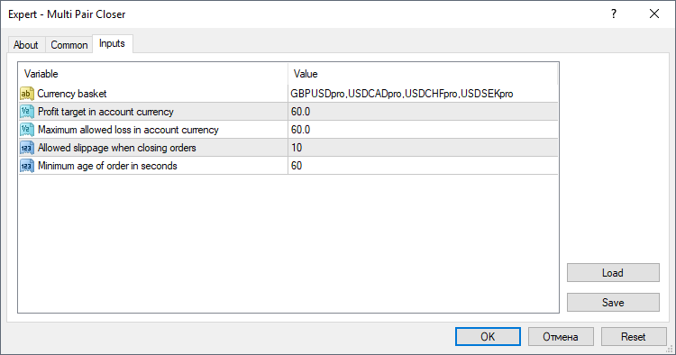 Multi Pair Closer - expert for MetaTrader 4