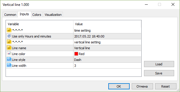 Vertical line - indicator for MetaTrader 5