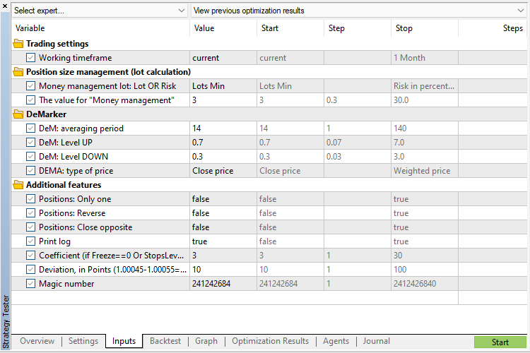 DeMarker gaining position volume - expert for MetaTrader 5