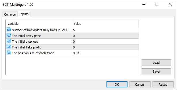 Strategy - Set And Forget (with Martingale system) - script for MetaTrader 5