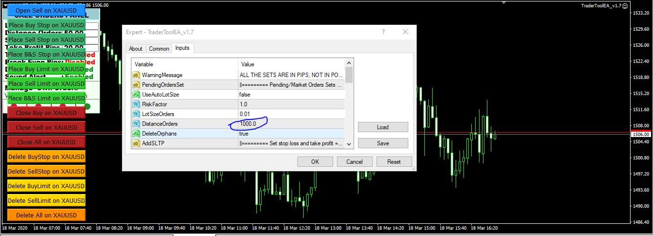 TraderToolEA - expert for MetaTrader 4