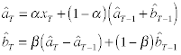 Holt's double exponential smoothing (mt4 version) - indicator for MetaTrader 4