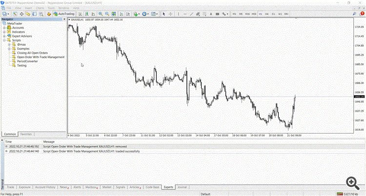 Open Order With Trade Management - script for MetaTrader 4