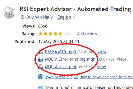 RSI Ea MT5 - expert for MetaTrader 5
