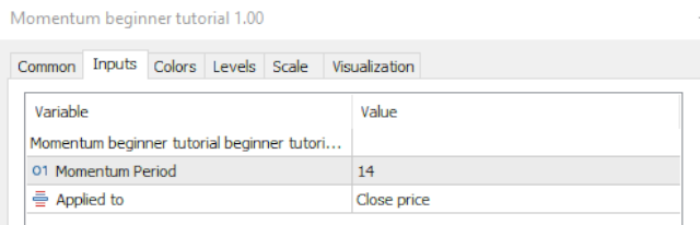 Momentum code for beginners by William210 - indicator for MetaTrader 5