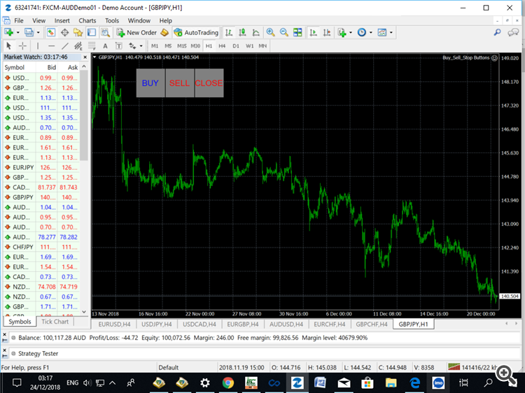 Buy Sell Stop Buttons - expert for MetaTrader 4