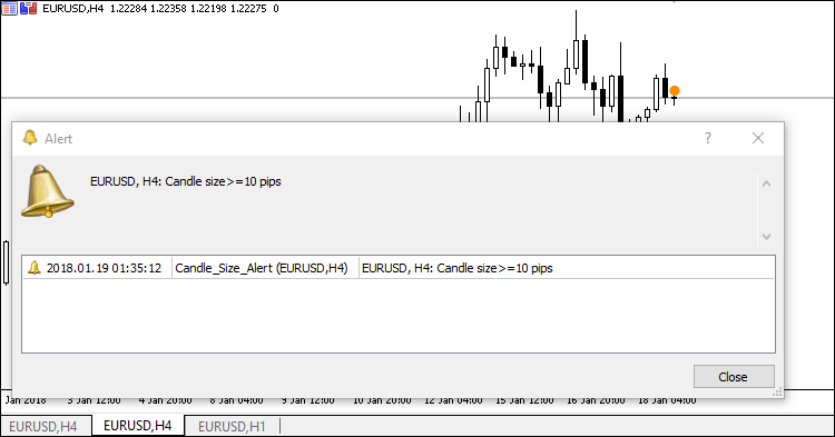 Marking of candlesticks larger than the specified size - indicator for MetaTrader 5