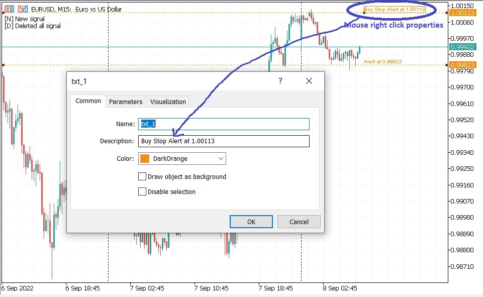 Price Horizontal Line Notifications - indicator for MetaTrader 4