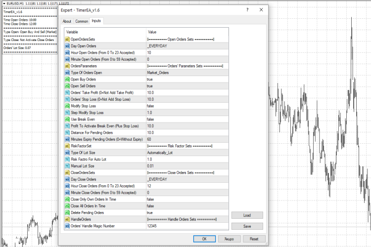 TimerEA - expert for MetaTrader 4