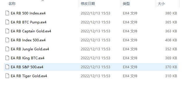 RB EA MT4 BTC、黄金、500 指数 截图