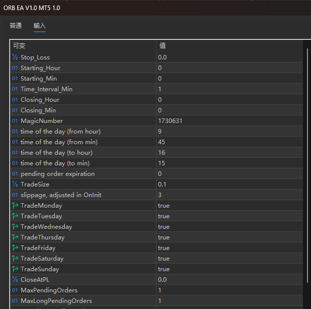 ORB EA V1.0 MT5 截图