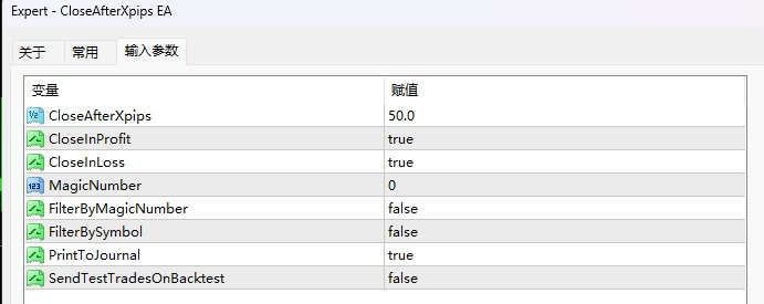 CloseAfterXpips EA 截图