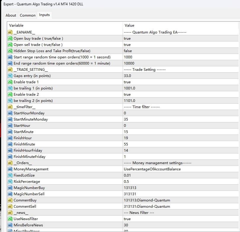 量子算法 EA V1.4 MT4 DLL 1420 截图