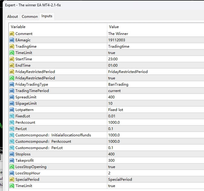 获胜者 EA MT4-2.1-fix 截图