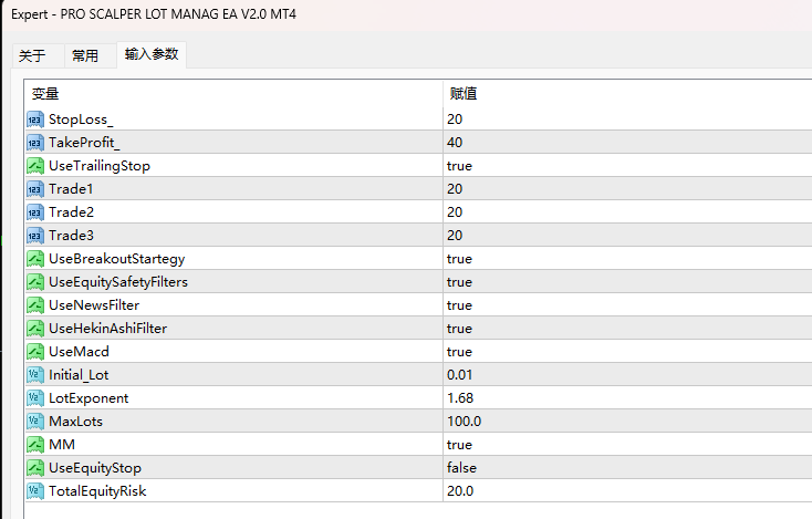 PRO SCALPER LOT MANAG EA V2.0 MT4 截图