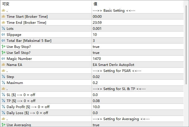 EA 智能 Deriv 自动驾驶仪 tf m1 截图