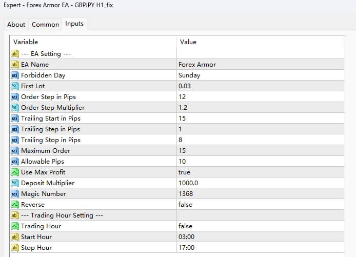 外汇 Armor EA – GBPJPY H1_fix 截图