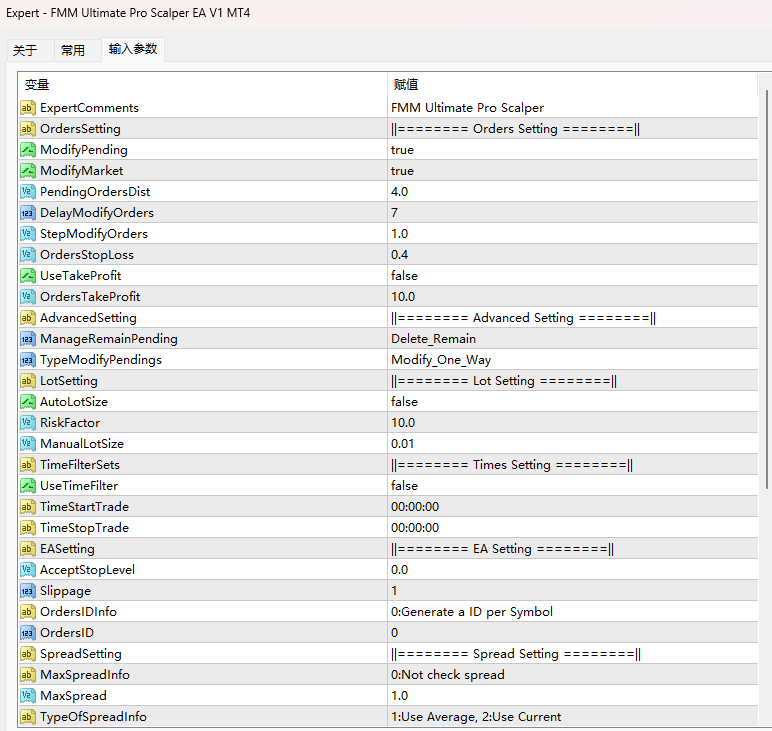 FMM Ultimate Pro 黄牛 EA V1 MT4 截图