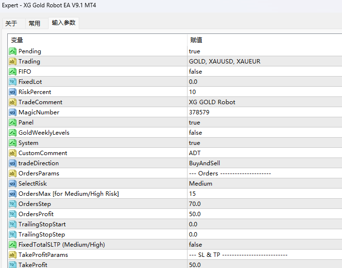XG黄金机器人 EA V9.1 MT4 截图