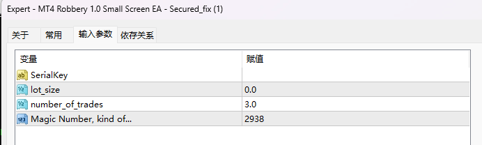 MT4 抢劫 1.0 小屏幕 EA – Secured_fix 截图