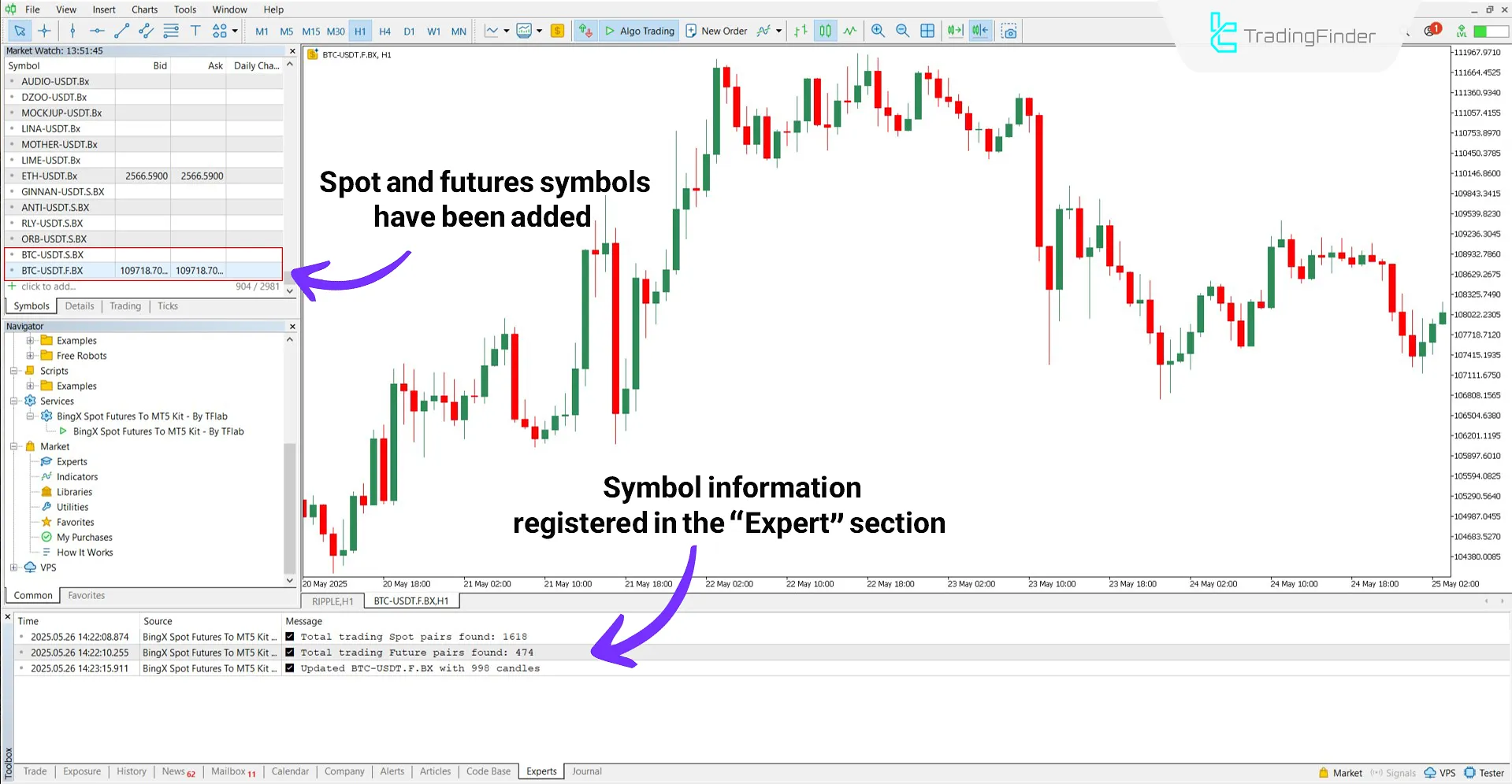 Transfer of trading symbol data to MetaTrader 5