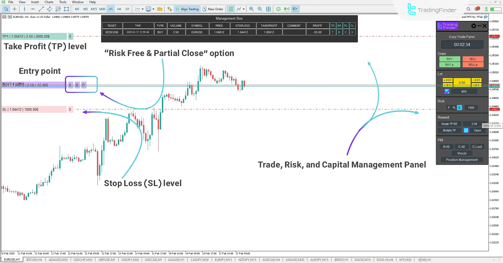 Executing a Buy Trade Using the Expert Panel