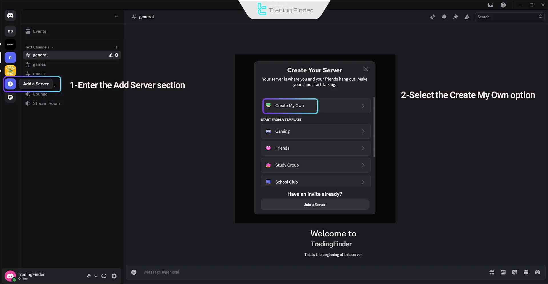 Creating an account in Discord Signal Sender EA MetaTrader 4