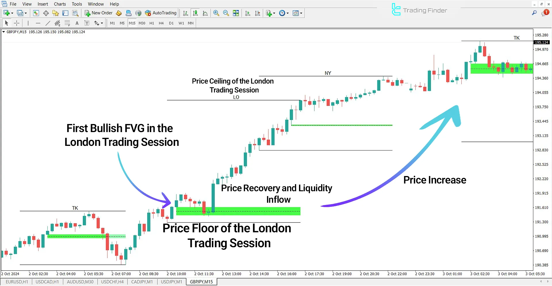 FVG Session Intraday Indicator in Uptrend